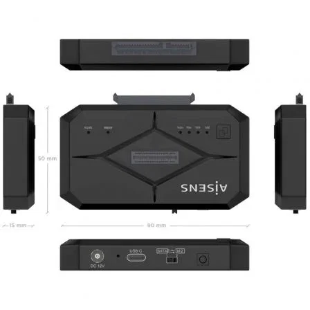 Aisens Estación de Docking ASDS-M2SATA04B SATA 2.5/3.5 y M.2 NVMe, Negro Aisens Estación de Docking ASDS-M2SATA04B SATA 2.5/3.5 y M.2 NVMe, Negro